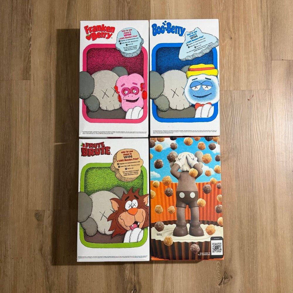 Kaws X Monster Reese’s Puff Collectable Cereal Boxes Family Size Complexcon Art - Picture 2 of 10